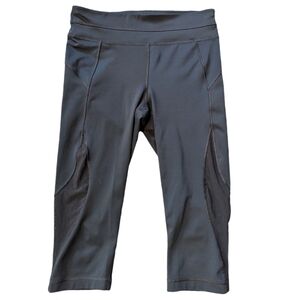 Lolë Cropped Leggings Black with Peek-a-Boo Mesh